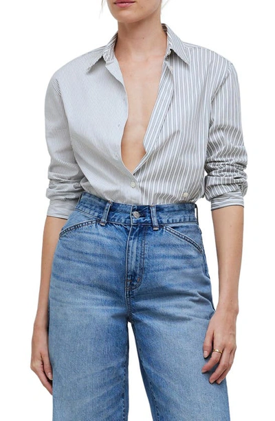 MADEWELL WITH-A-TWIST STRIPE POPLIN BUTTON-UP SHIRT