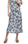 Madewell The Layton Floral Midi Slip Skirt In Gentle Wind