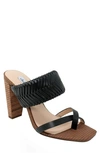 Charles David Horatio Block Heel Leather Sandal In Black