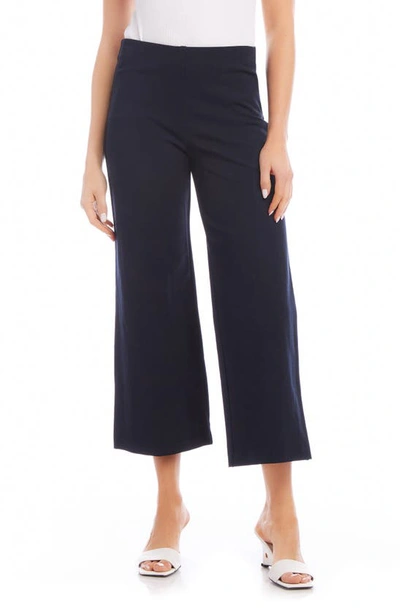 Fifteen Twenty High Waist Crop Wide Leg Pants In Navy
