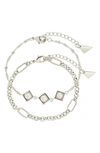 Sterling Forever Gold-tone Or Silver-tone Reine Bracelet Set With Freshwater Pearls In Silver