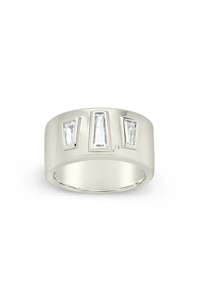 Sterling Forever Colsie Cigar Band Ring In Grey