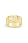 Sterling Forever Cubic Zirconia Colsie Cigar Band Ring In Gold