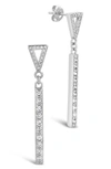 Sterling Forever Kiki Cubic Zirconia Linear Drop Earrings In Silver