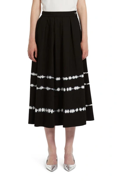 Max Mara Cotton Tie-dye Skirt In Black