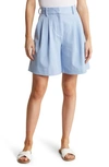 Staud Luisa Wide Leg Bermuda Shorts In Periwinkle