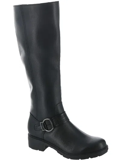 Clarks Womens Leather Riding Knee-high Boots In Black