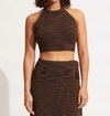 Seafolly Knit Top In Chocolate In Gold