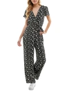 Kingston Grey Juniors Womens Ruffled Surplice Jumpsuit In Multi