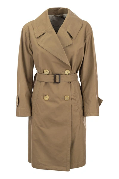 's Max Mara Vtrench - Drip-proof Cotton Twill Over Trench Coat In Caramel