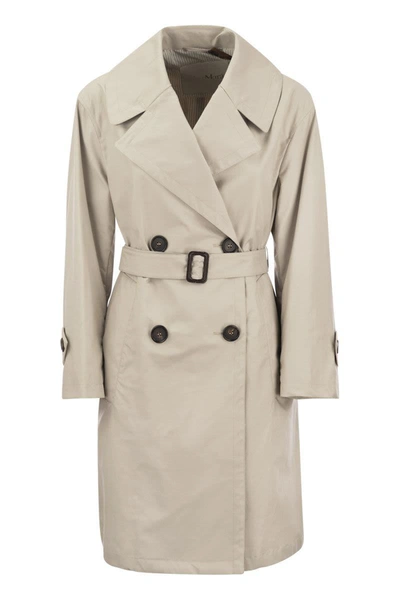 's Max Mara Vtrench - Drip-proof Cotton Twill Over Trench Coat In Ecru