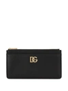 Dolce & Gabbana Large Calfskin Card Holder With Dg Logo In Black