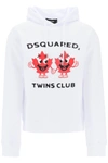 Dsquared2 Twins Club Hooded Sweatshirt In White