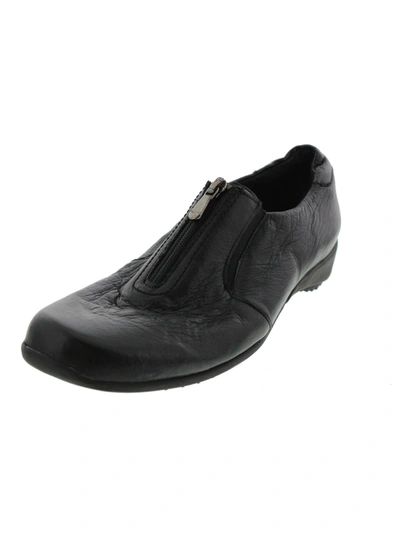 Munro American Berkley Womens Leather Solid Wedge Heels In Black