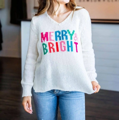 Wooden Ships Merry & Bright Sweater In White