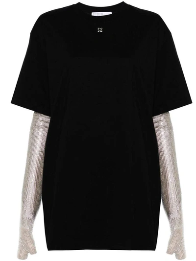 Giuseppe Di Morabito Crystal Sleeve Dress In Black