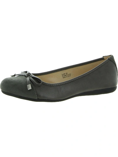 Bellini Sloop Womens Faux Leather Dressy Ballet Flats In Grey