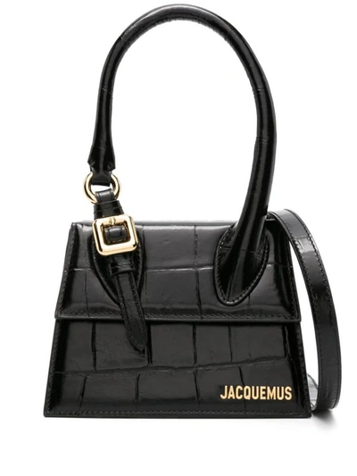 Jacquemus Le Chiquito Moyen Boucle Leather Bag In Black