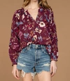 Olivia James The Label The Davis Top In Anemone Raspberry In Multi
