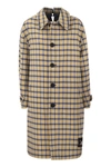 Marni Women's Reversible Wool Coat With Check Pattern In Yellow/blue