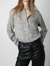 Zadig & Voltaire Morning Jacquard Manifesto Silk Shirt In Multi