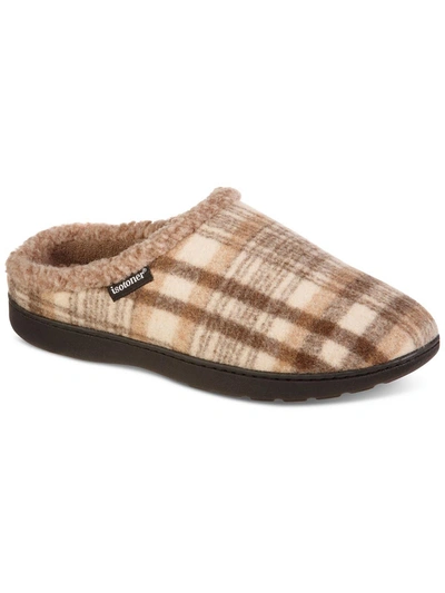 Isotoner Mens Flanel Indoor/outdoor Slide Slippers In Brown