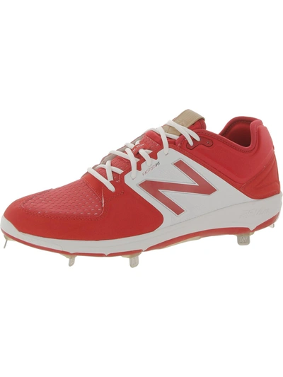 New Balance 3000v3 Mens Faux Leather Fantom Fit Cleats In Red