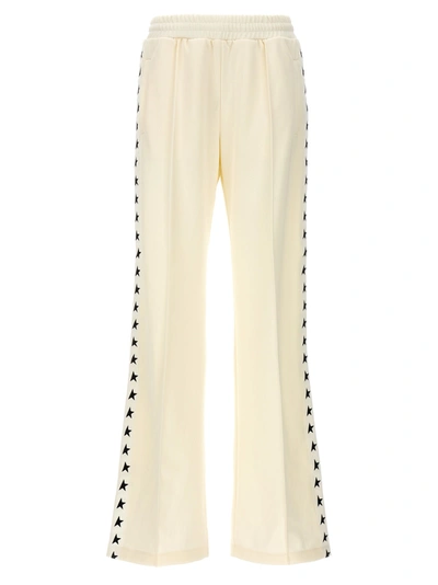Golden Goose Star-print Trim Straight-leg Track Trousers In White