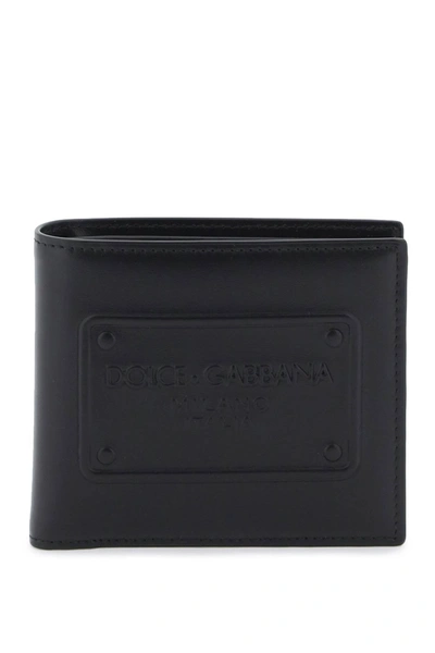 Dolce & Gabbana Leather Bi Fold Wallet In Black