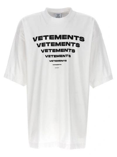 Vetements Pyramid Logo T-shirt In White/black