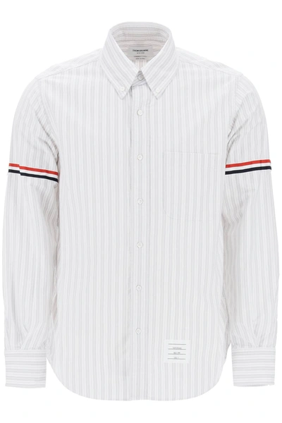 Thom Browne Rwb Stripe Striped Cotton Shirt In Multi-colored