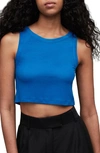 Allsaints Rina Cropped Tank Top In Deep Ocean Blue