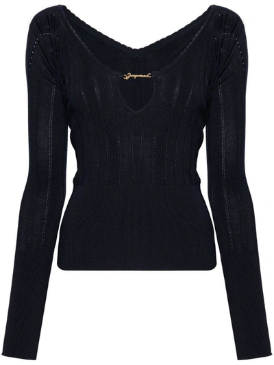 Jacquemus Long-sleeved Sweater In Black