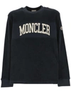 Moncler Navy Embroidered Sweatshirt In Blue