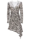 Patrizia Pepe Printed Mini Dress In Black & Ivory Zebra
