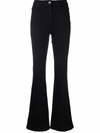 Patrizia Pepe High-rise Flared Jeans In Black