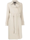Theory Wool-cashmere Blend Wrap Coat In White