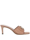 Tory Burch Embellished Logo Eleanor Satin Sabot In Vintage Mauve