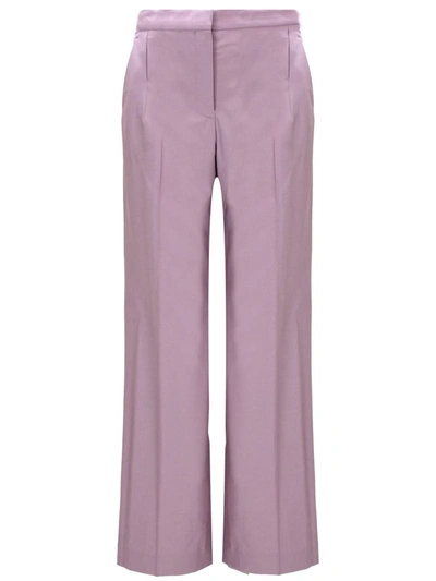Tory Burch Tailored Stretch-wool Trousers In Purple