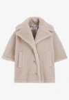 Max Mara Aleggio Teddy Cape In Beige