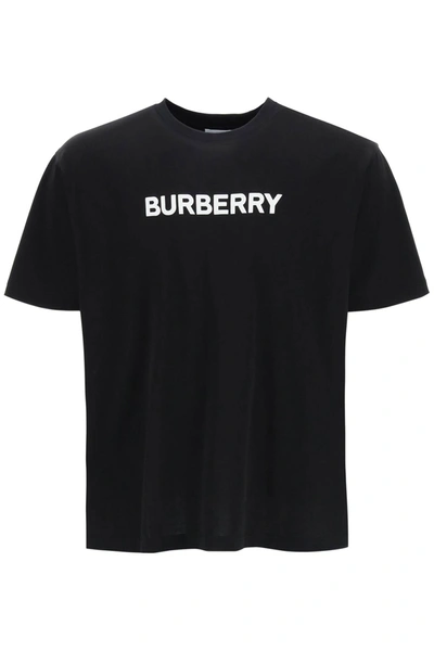 Burberry Harriston Replen T-shirt With Logo Print Men In Black