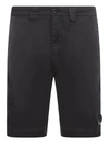 C.p. Company 50 Fili Stretch Black Cargo Bermuda Shorts In Black