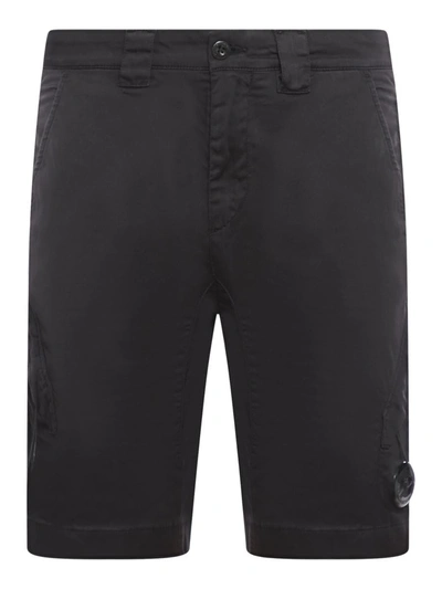 C.p. Company 50 Fili Stretch Black Cargo Bermuda Shorts