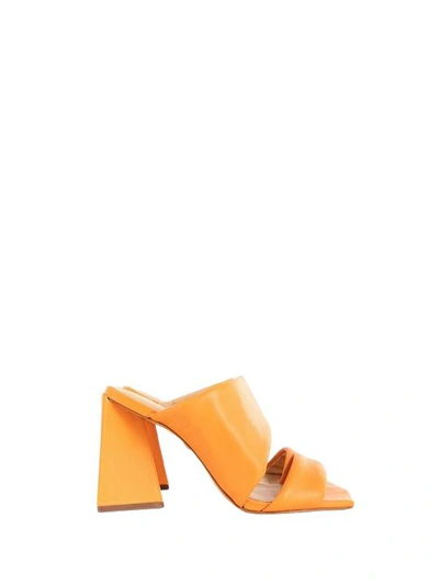 Carrano Woman Sandals Mandarin Size 6 Soft Leather In Yellow & Orange