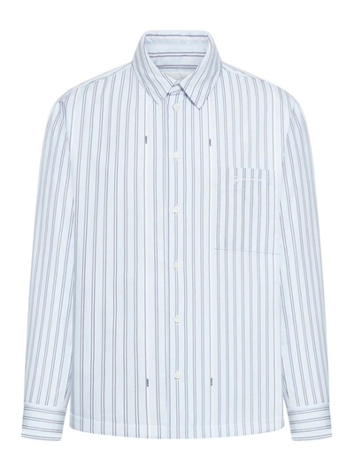 Jacquemus Striped Cotton-poplin Shirt In Blue