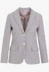 Thom Browne Checked Single-breasted Blazer In Multicolor