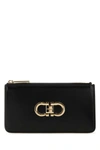 Ferragamo Leather Wallet Hardware Gold-tone In Black