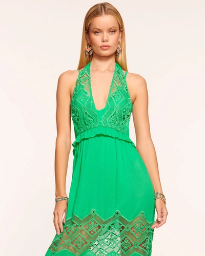 Ramy Brook Aviana Lace Coverup Maxi Dress In Palm Green