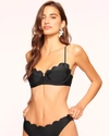 Ramy Brook Leyla Scalloped Underwire Bikini Top In Black