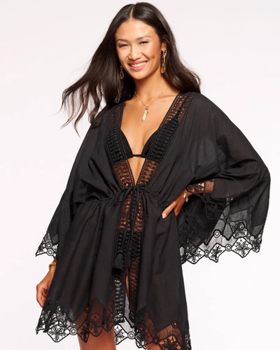 Ramy Brook April Lace Coverup Mini Dress In Black